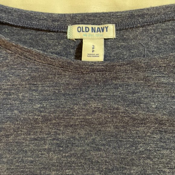 🧡 Old Navy Tunic Long Sleeve Tee Blue White Small - Picture 3 of 4